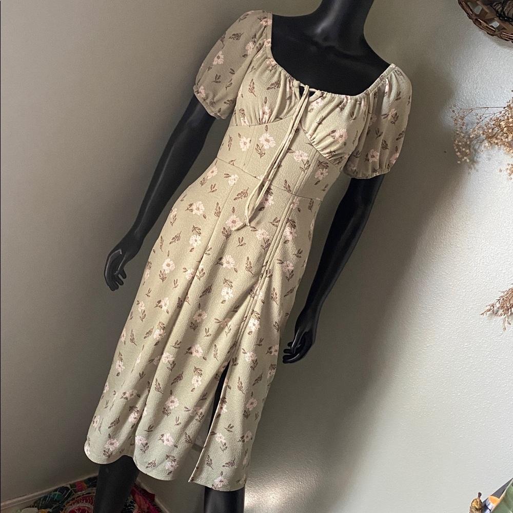 Mimi Chica Floral Green & Pink Dress